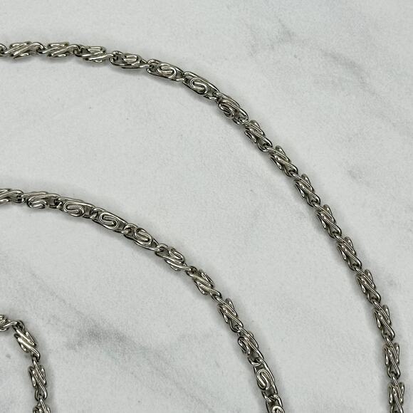 Silver Tone Skinny Swirly Chain Link Purse Handbag Bag Replacement Strap - Picture 4 of 11